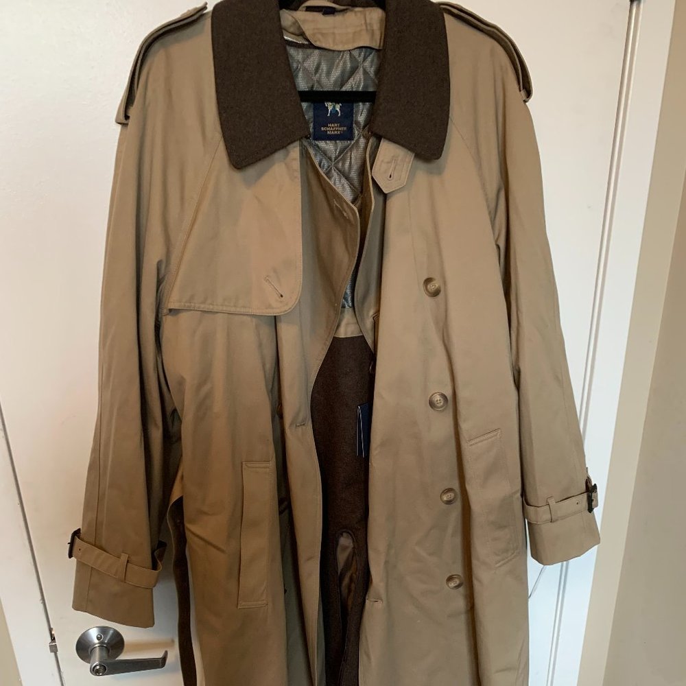 NWT Harf Schaffner Marx Zip-Lined Trench Coat